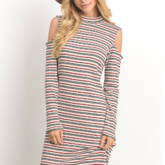 Gilli Dresses & Skirts - DONATED!!  Gilli Stripe knit dress with cold
